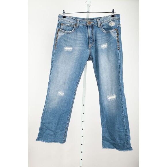 X-Ray Black Label Jeans Mens 36 x 31 Blue Distressed Medium Wash - Picture 2 of 12